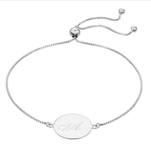 NWT Giani Bernini Engraved Script Initial A Bolo Bracelet in Sterling Silver - Picture 1 of 3
